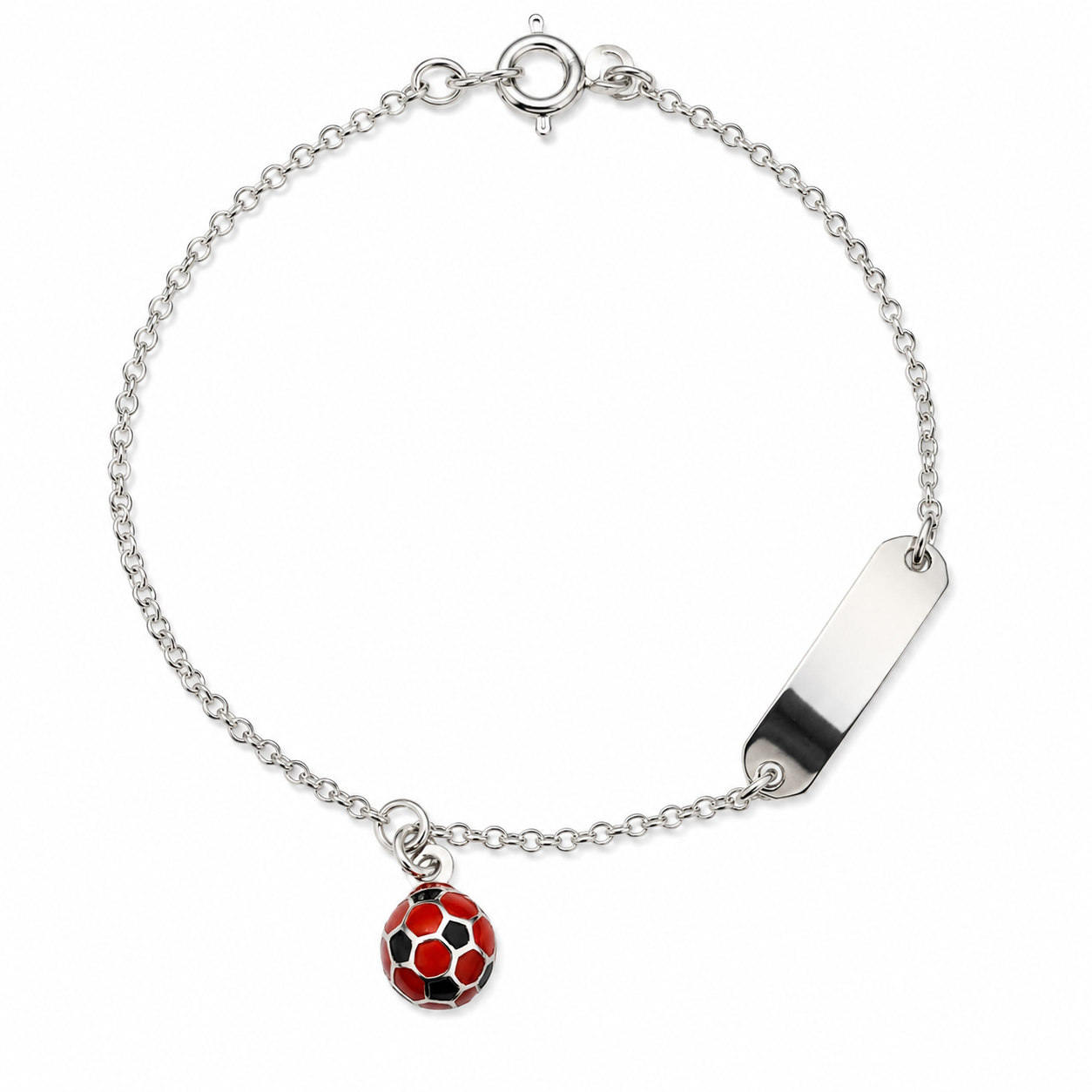 Bracciale Argento 925 Calcio Con Targa