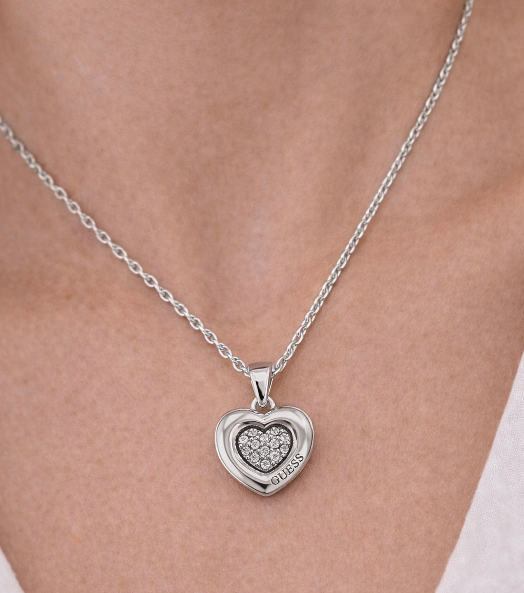 Guess Collana Heart Pavè JUBN05463RH
