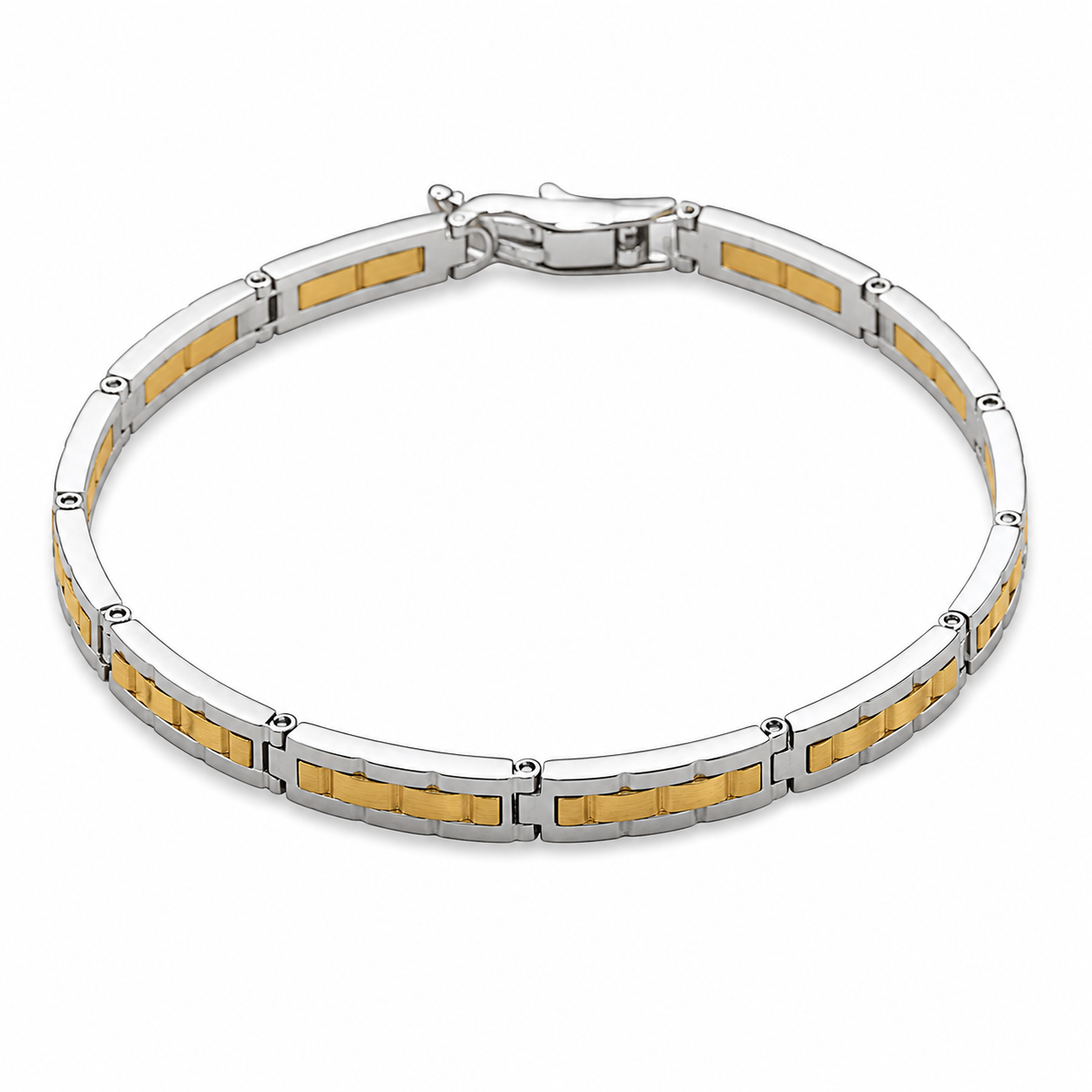 Bracciale rigido bi-colore in oro 18k