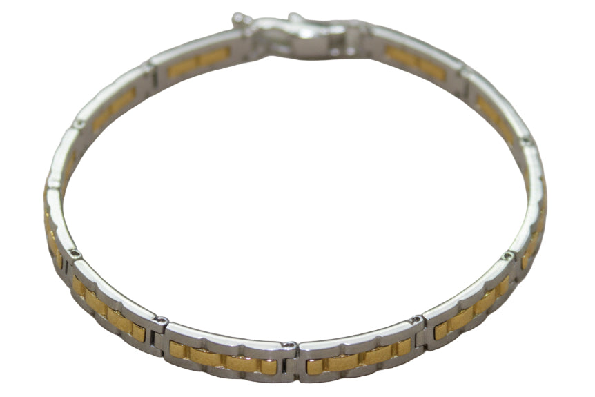 Bracciale rigido bi-colore in oro 18k