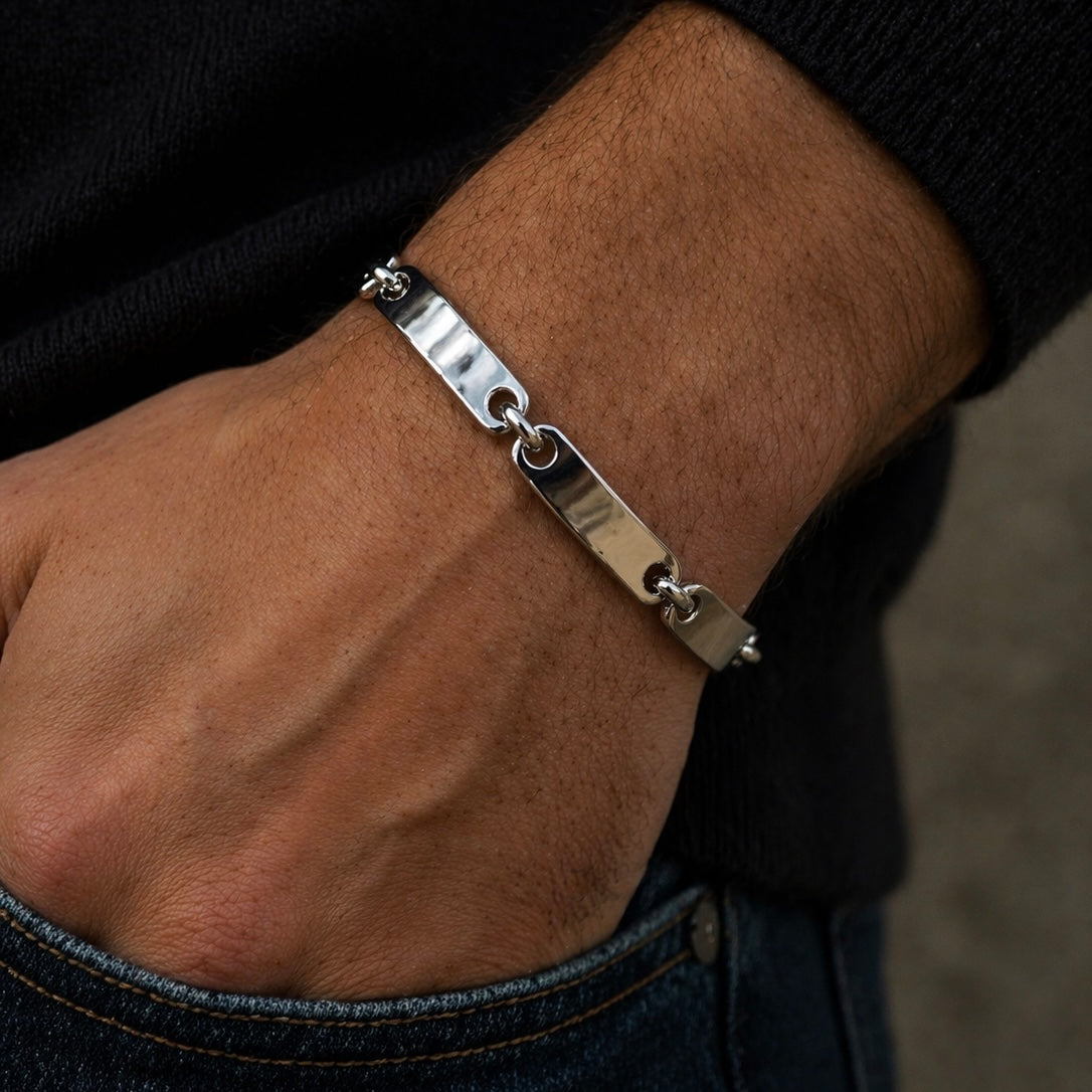 Bracciale A Piastrine in Argento 925
