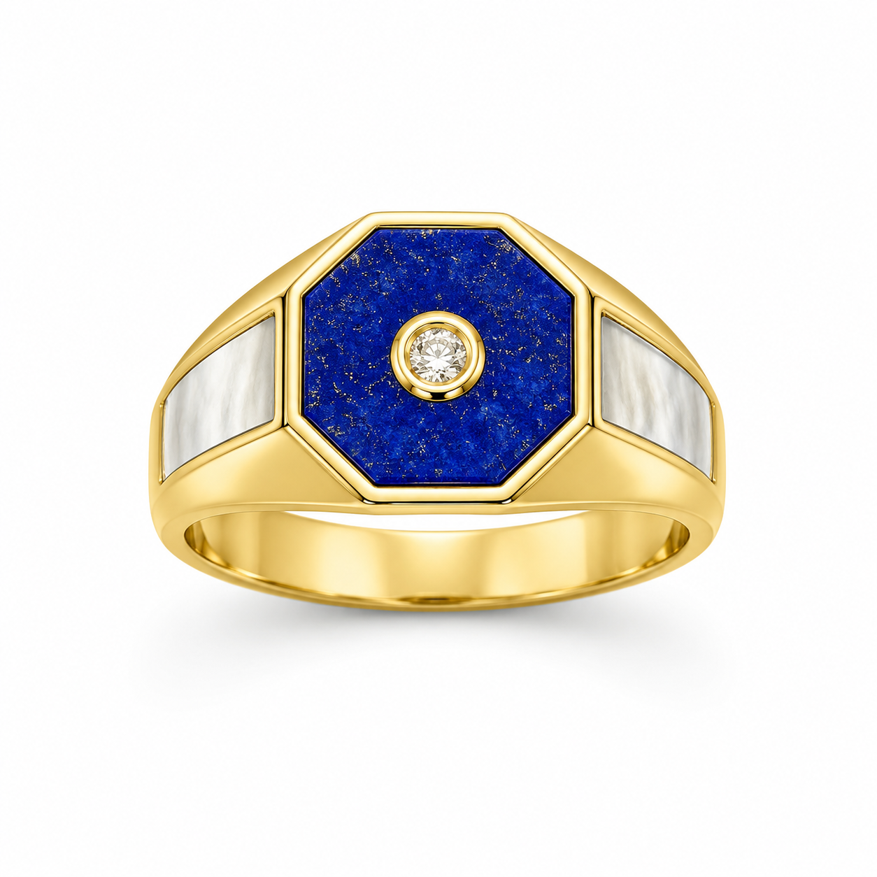 Anello Lapis E Diamante In Oro 18k GRAU11
