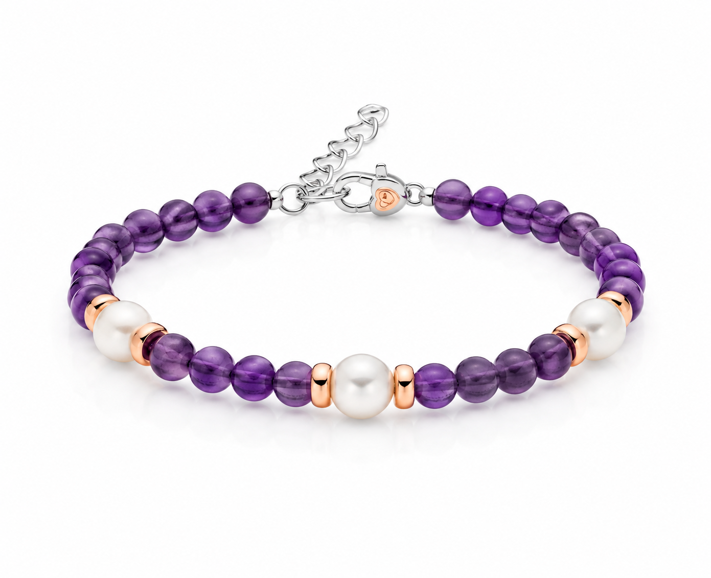 Miluna Bracciale Ametista in Argento 925 PBR3554
