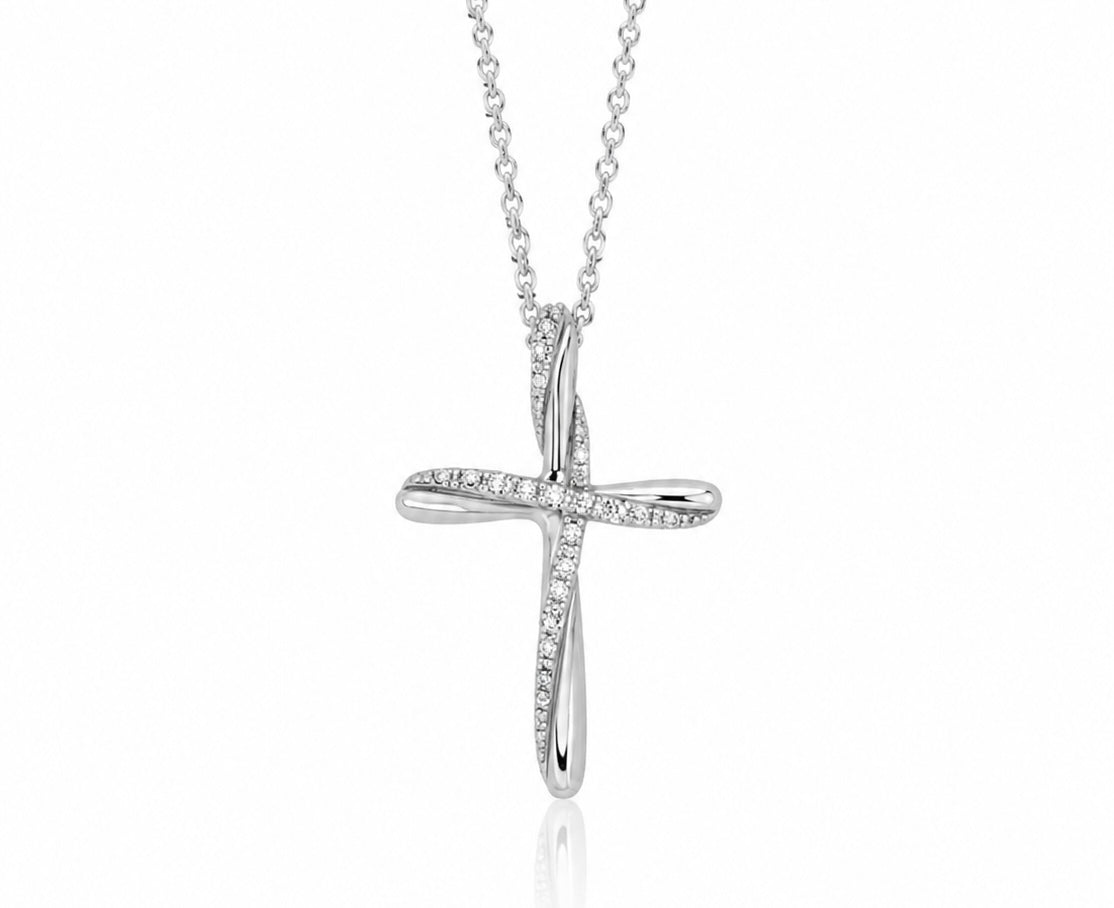 Miluna Collana Croce Diamantata CLD5155