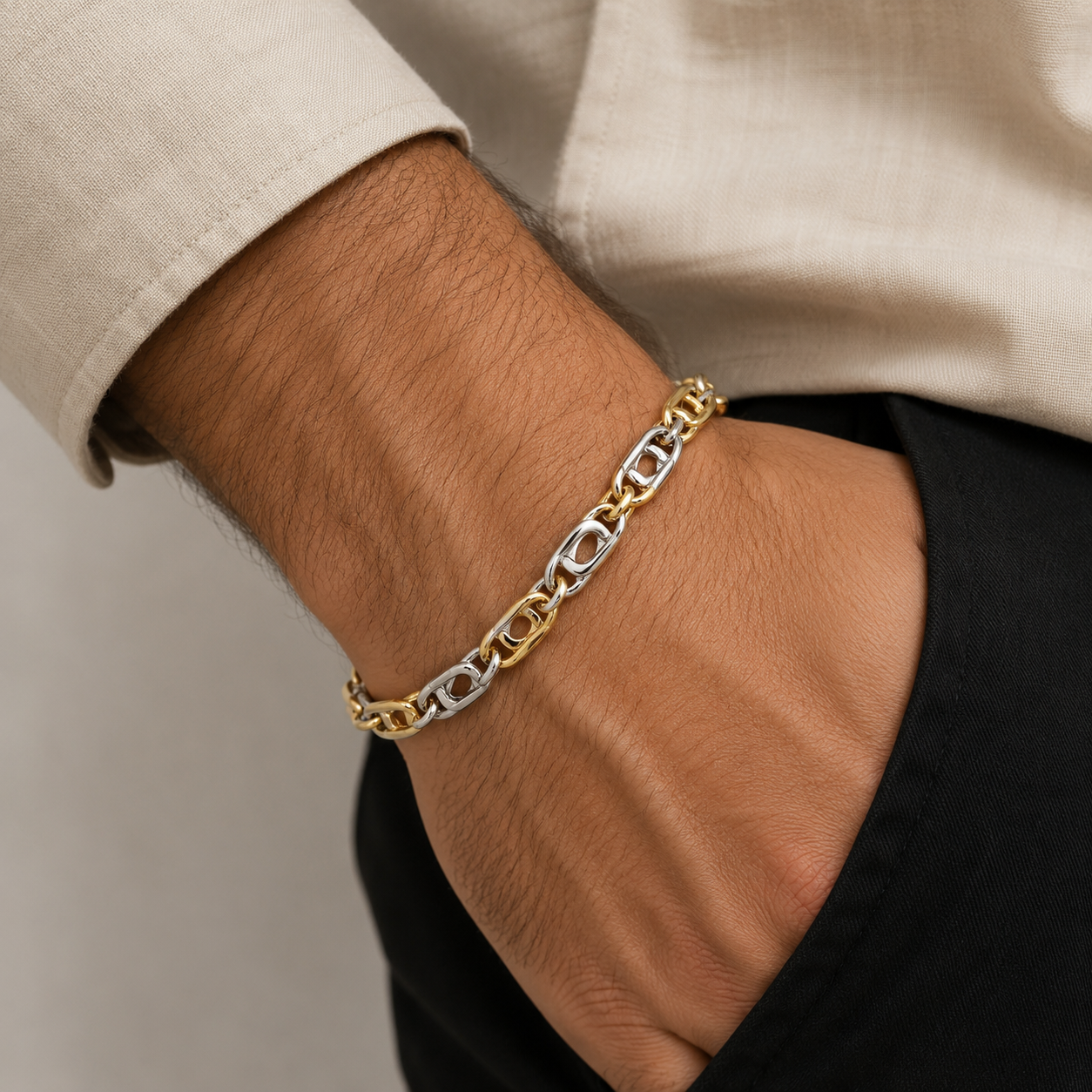Bracciale bi-colore in oro 18k