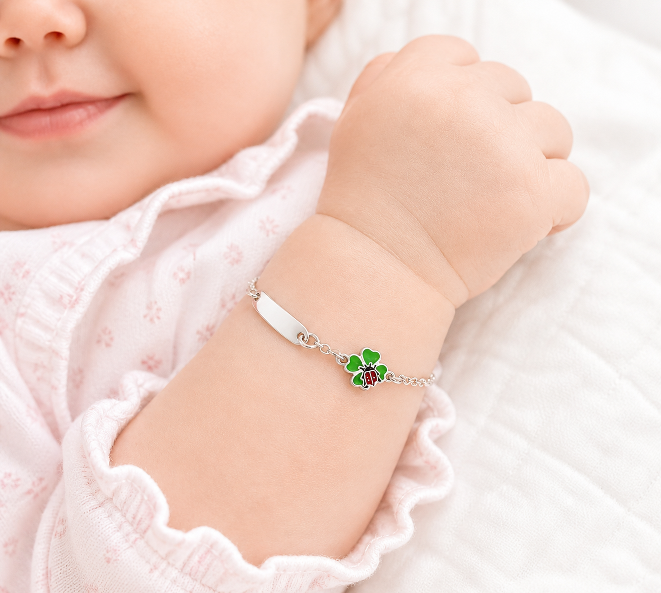 Bracciale Argento 925 Quadrifoglio e Coccinella