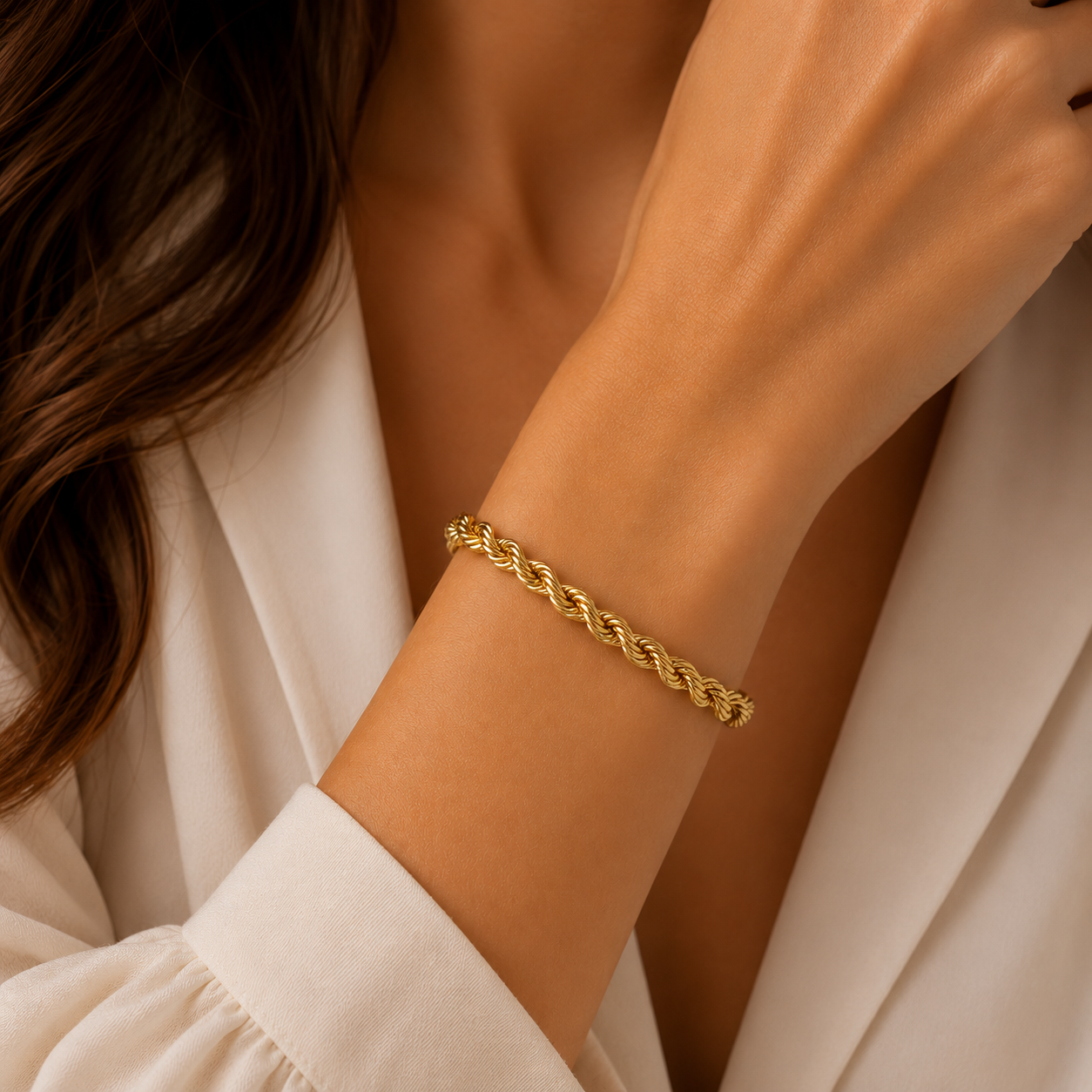 Bracciale Torchon in Oro Giallo 18k