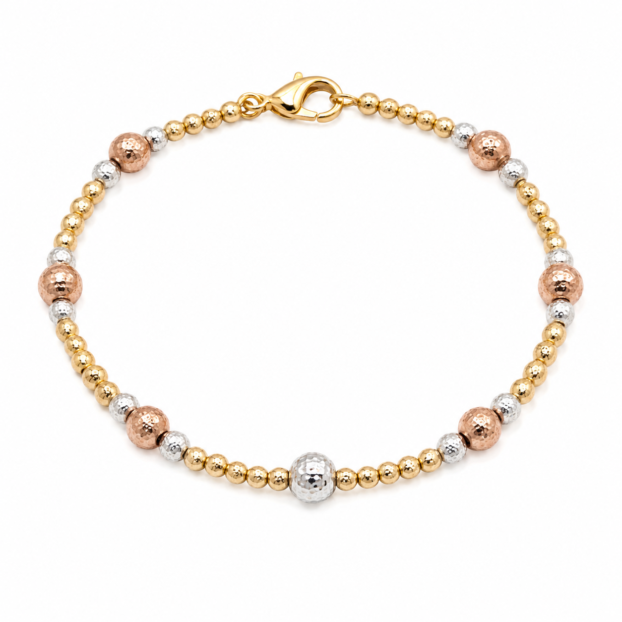 Bracciale in Oro Giallo, Rosa e Bianco 18K