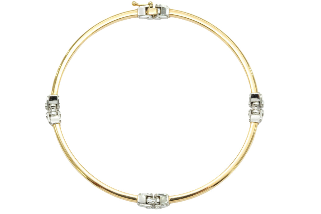 Bracciale semi-rigido bi-colore in oro 18k