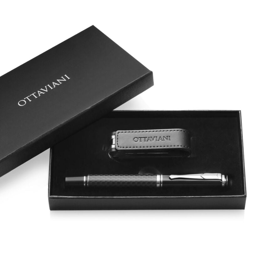 Ottaviani Set Penna Roller Portachiavi e Chiavetta USB 84290