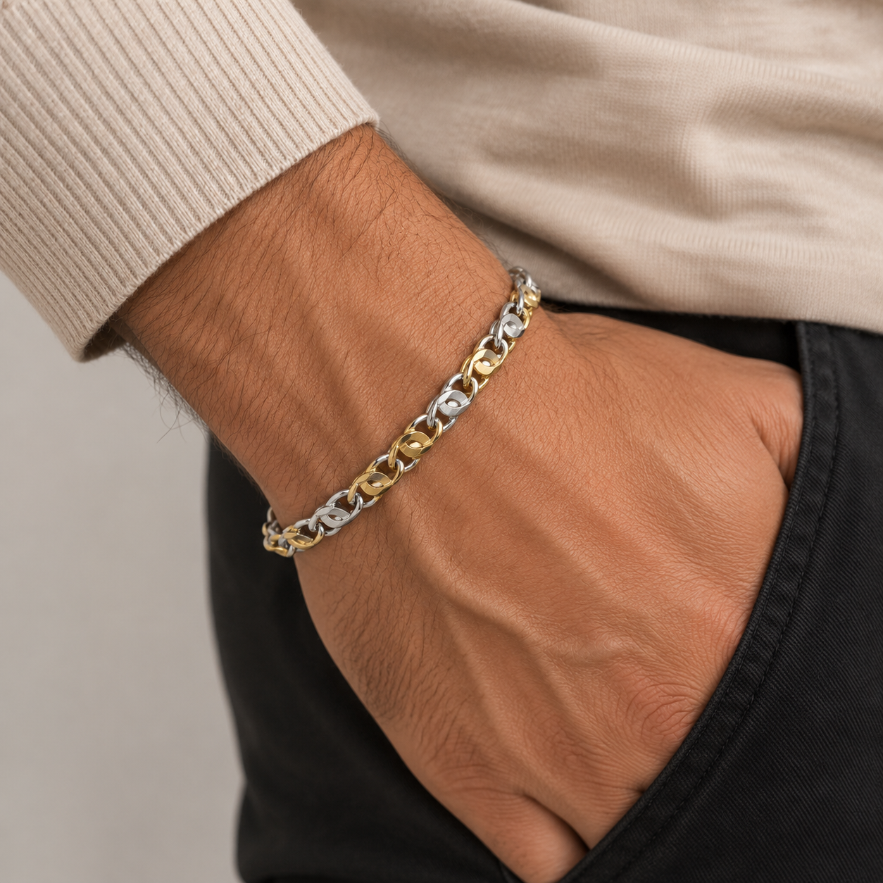 Bracciale bi-colore in oro 18k