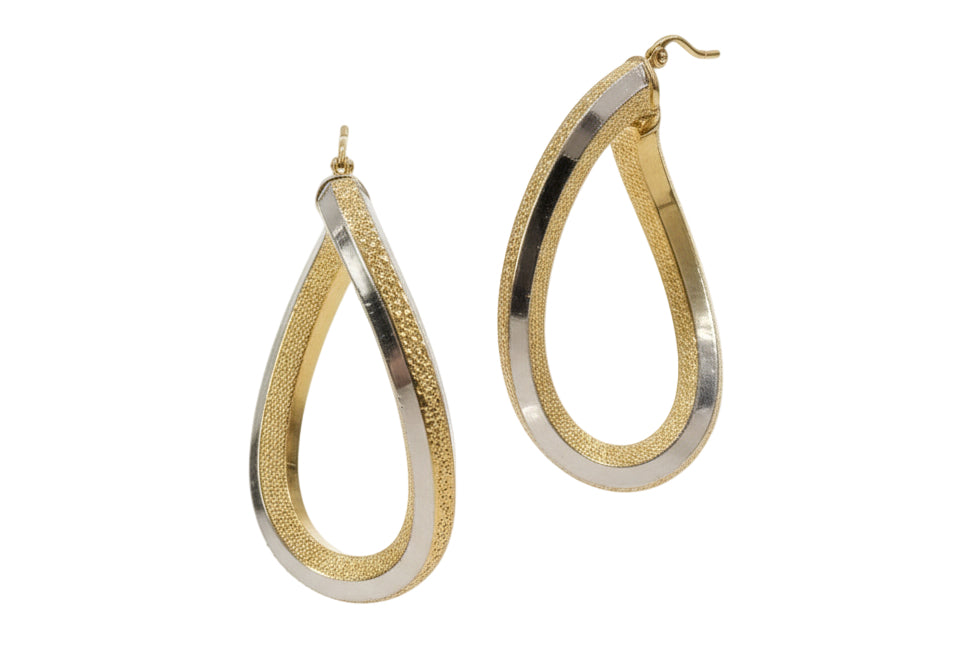 Orecchini in Oro Bi-Colore 18k
