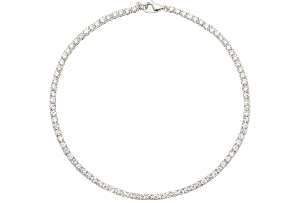 Collana Tennis Con Zirconi in Oro Bianco 18K