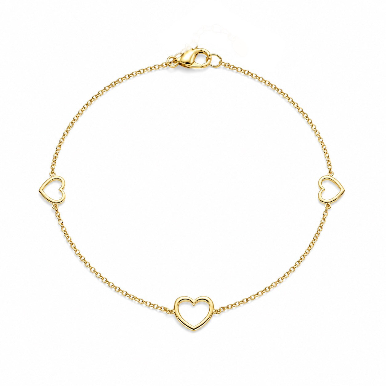 Bracciale Cuori in Oro Giallo 18K