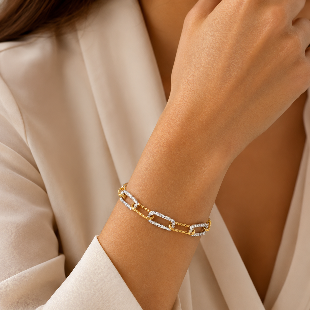 Fraboso Bracciale Bi-Color Rosè BR03800BCZI