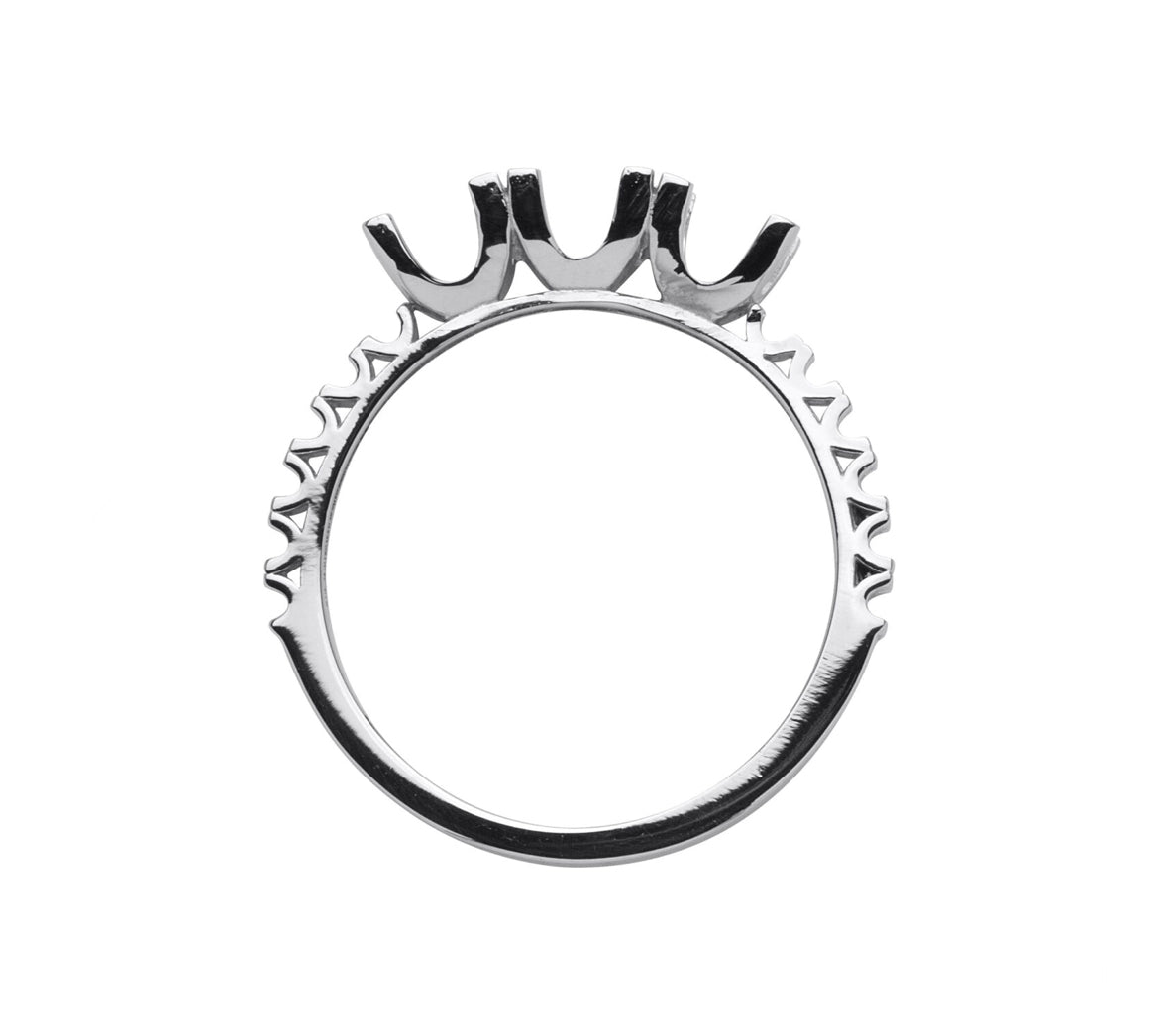 Anello Trilogy Veretta 4 Griffe Quadrate