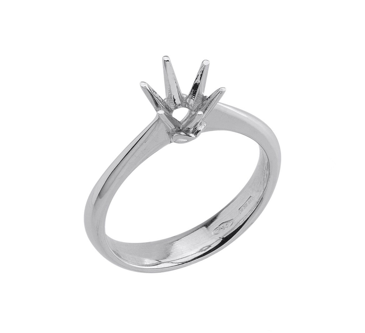 Anello Solitario 6 Griffe Con Cuore