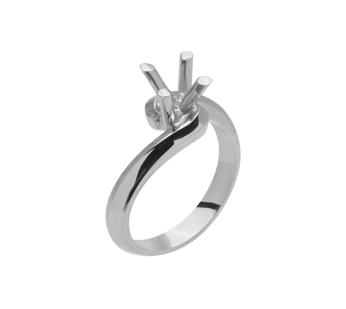 Anello Solitario Contrariè 4 Griffe Tonde