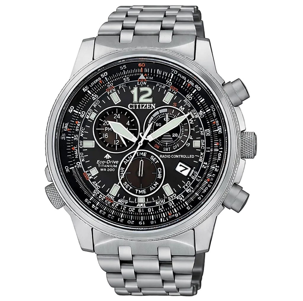 Orologio Citizen Radiocontrollato Crono Pilot Super Titanio CB5850-80E