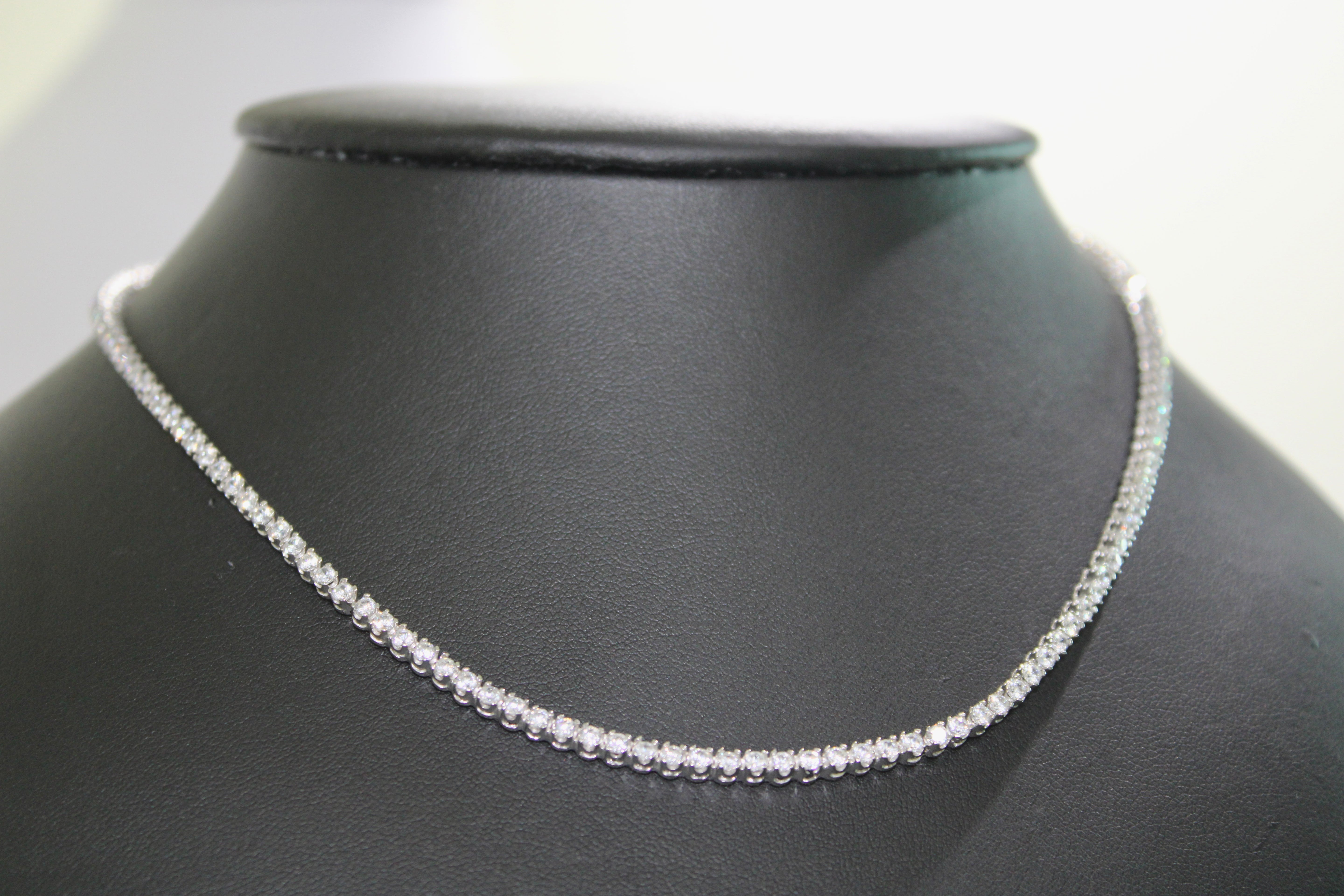 Collana Tennis Con Zirconi in Oro Bianco 18K
