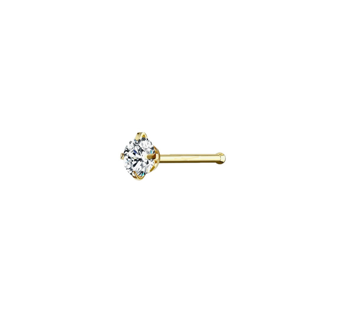 Piercing Naso con Cristallo in Oro Giallo 18K