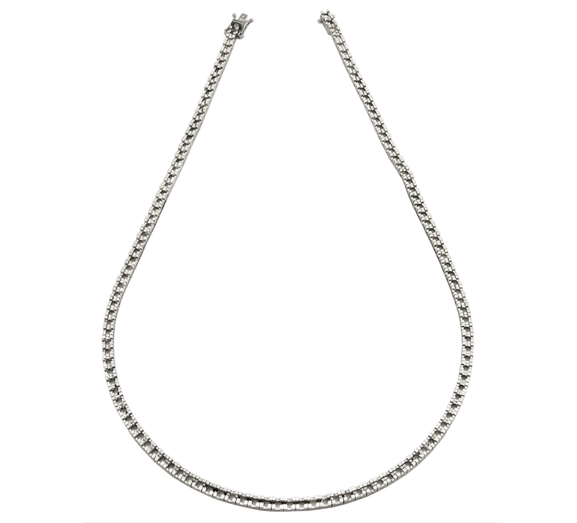 Collana Tennis Griffe Quadrato Diamantato