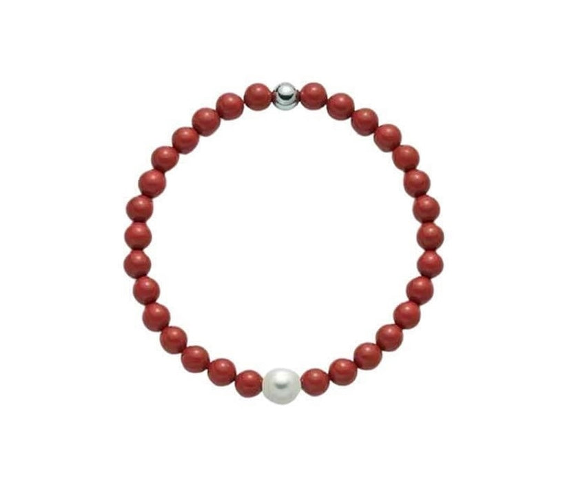 Miluna Bracciale Pasta di Corallo e Perla PBR3208