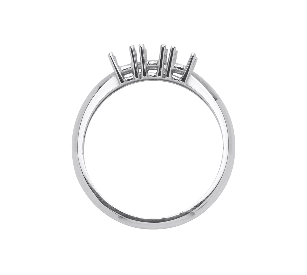 Anello Trilogy 4 Griffe a Filo Basso