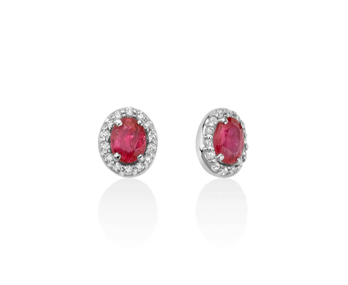 Miluna Orecchini Rubini e Diamanti ERD2402