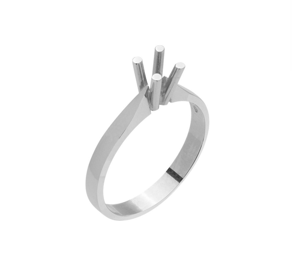 Anello Solitario Tornito Griffe Tonde