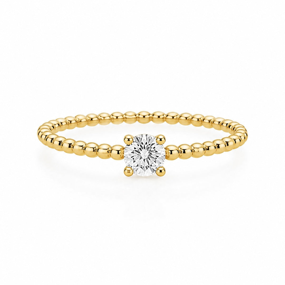 Anello Solitario in Oro Giallo 18k