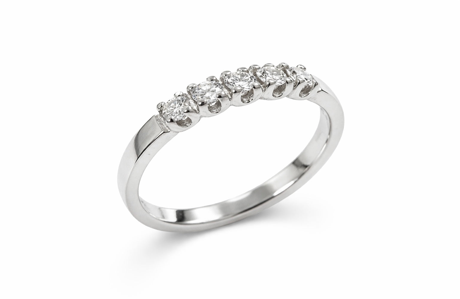 GR Anello Veretta Oro Bianco 18k e Diamanti