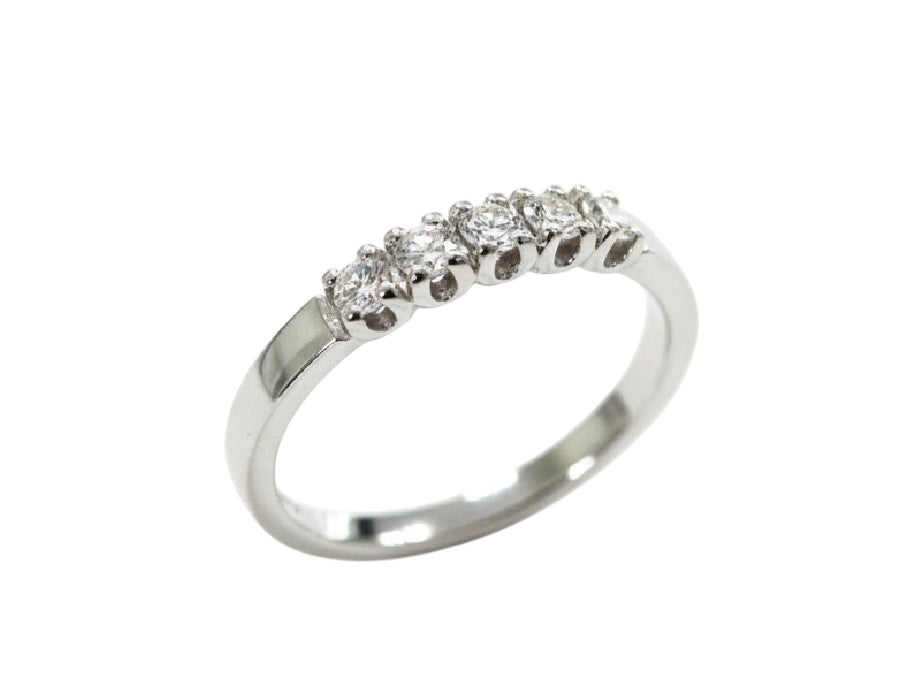 GR Anello Veretta Oro Bianco 18k e Diamanti