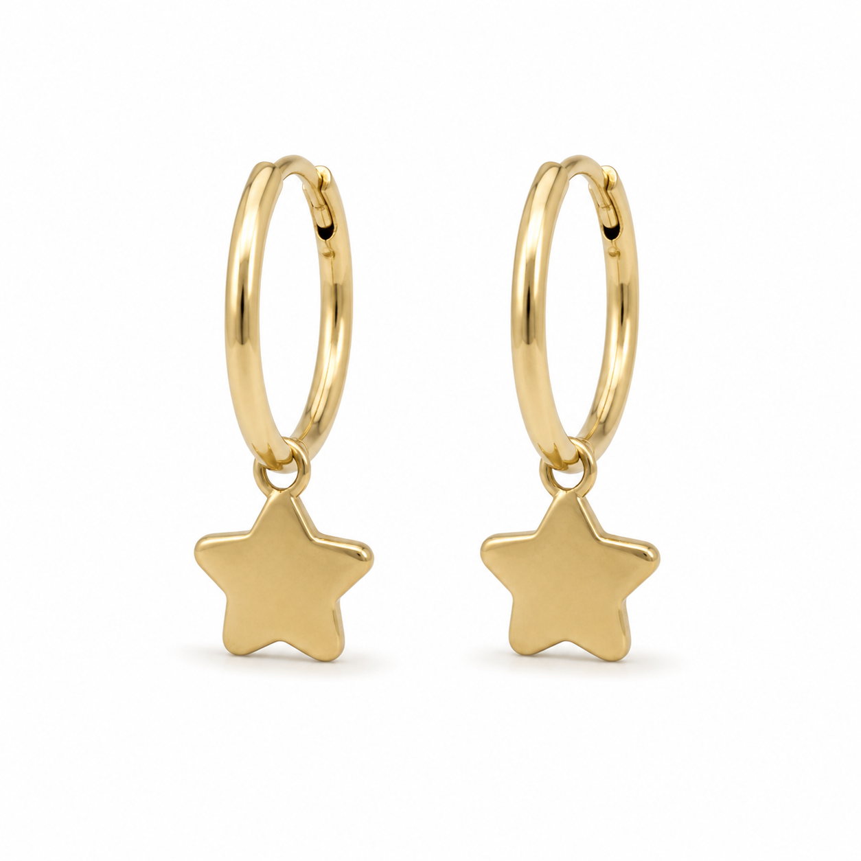 Orecchini Cerchietti Stella in Oro 18k GROR47
