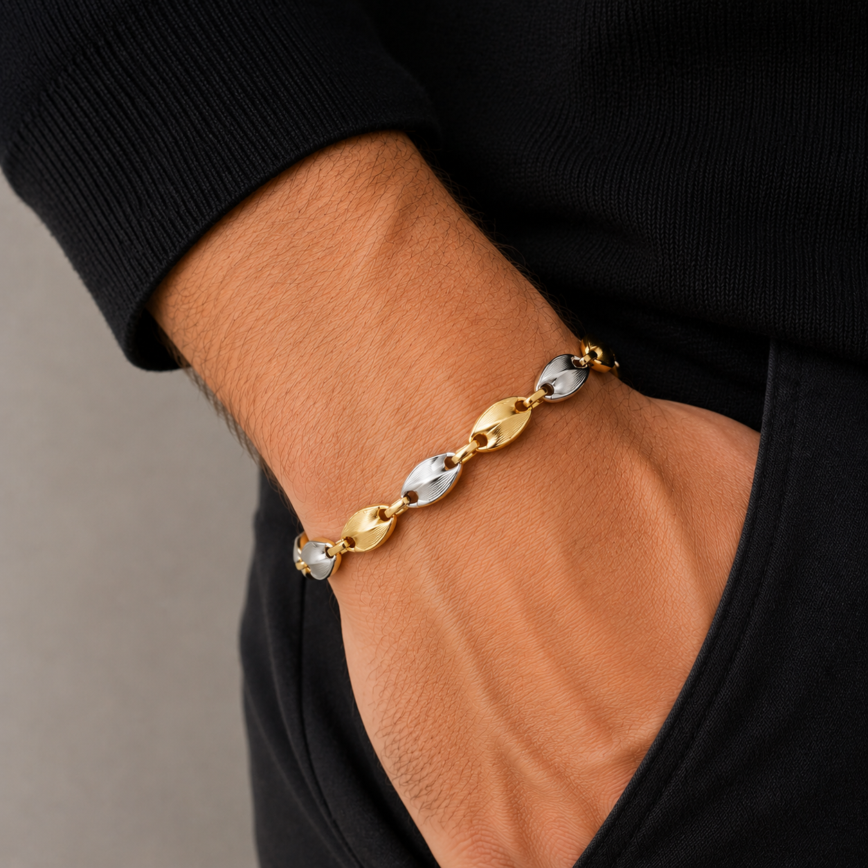 Bracciale bi-colore in oro 18k