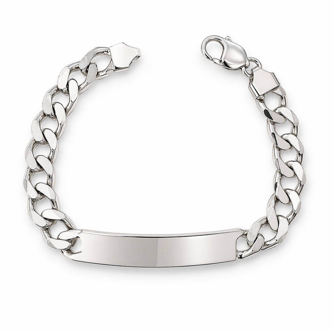 Bracciale Groumette con Targa in Argento 925