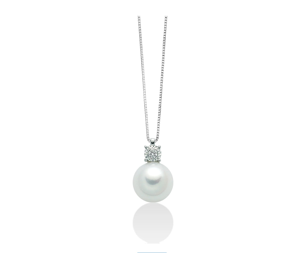 Miluna Collana Perla e Diamanti PCL5658