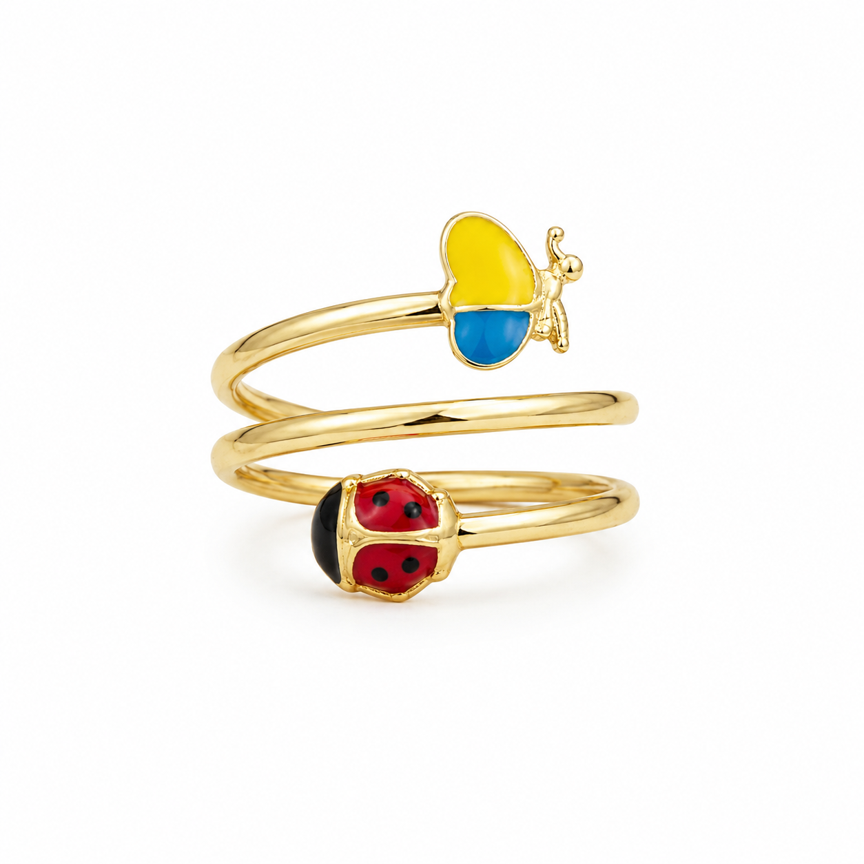 Anello Coccinella Farfalla In Oro 18k GRAB14