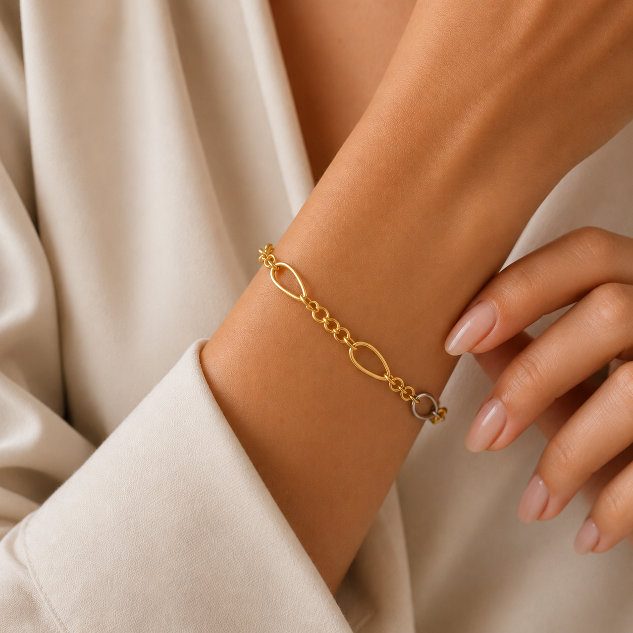 Bracciale in Oro Bi-Colore 18K