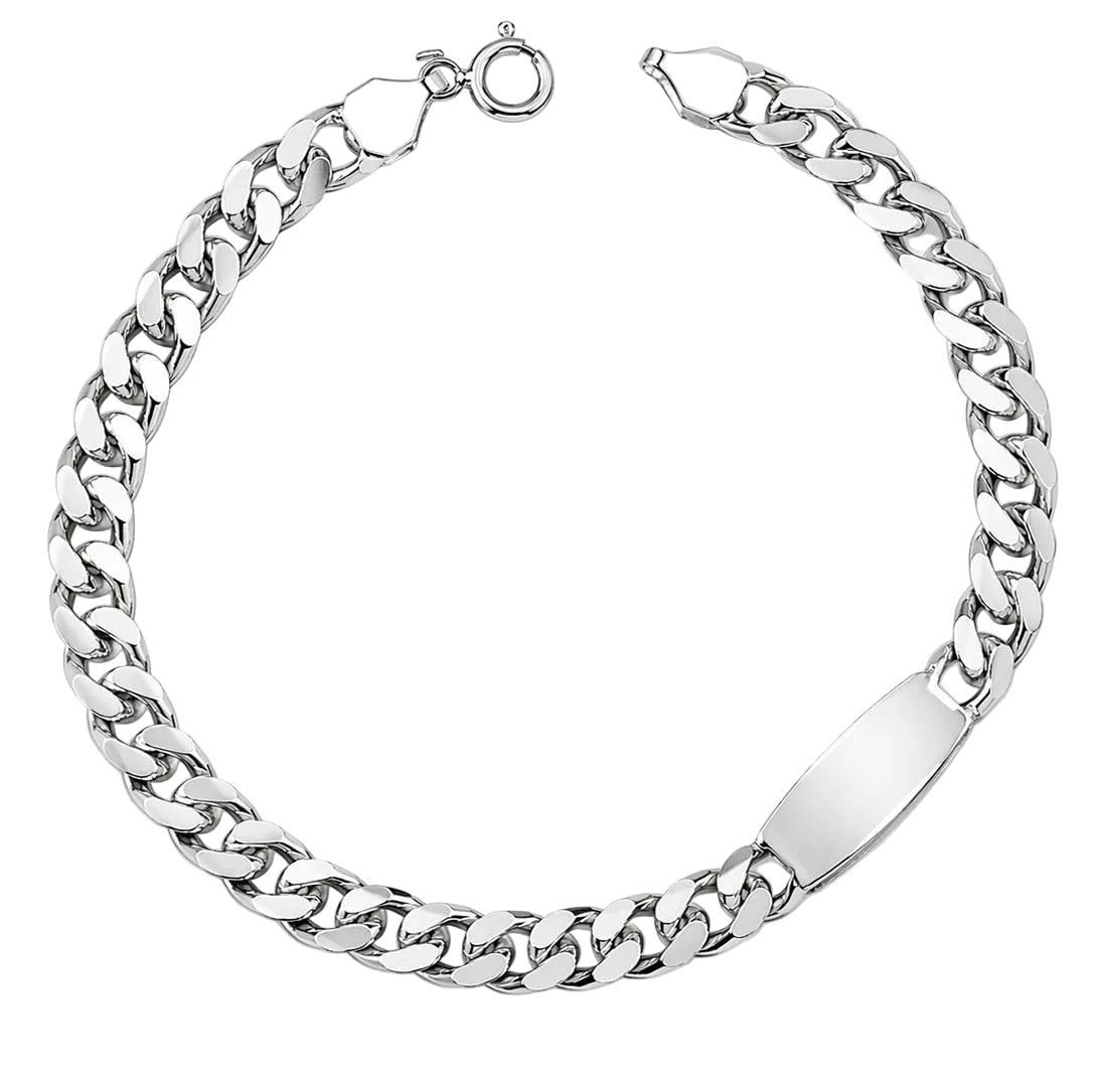 Bracciale Groumette con Targa In Argento 925