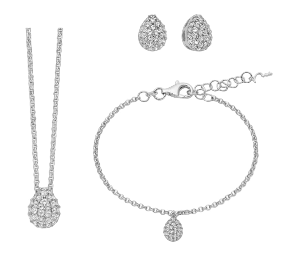 Triplo Set Miluna Collana, Bracciale e Orecchini CLD5081 + BRD1096 + ERD3114