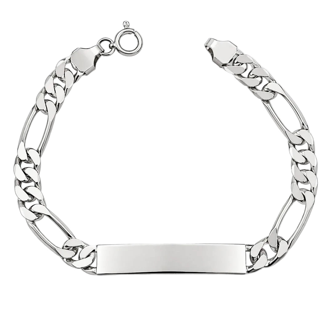 Bracciale Figaro con Targa in Argento 925