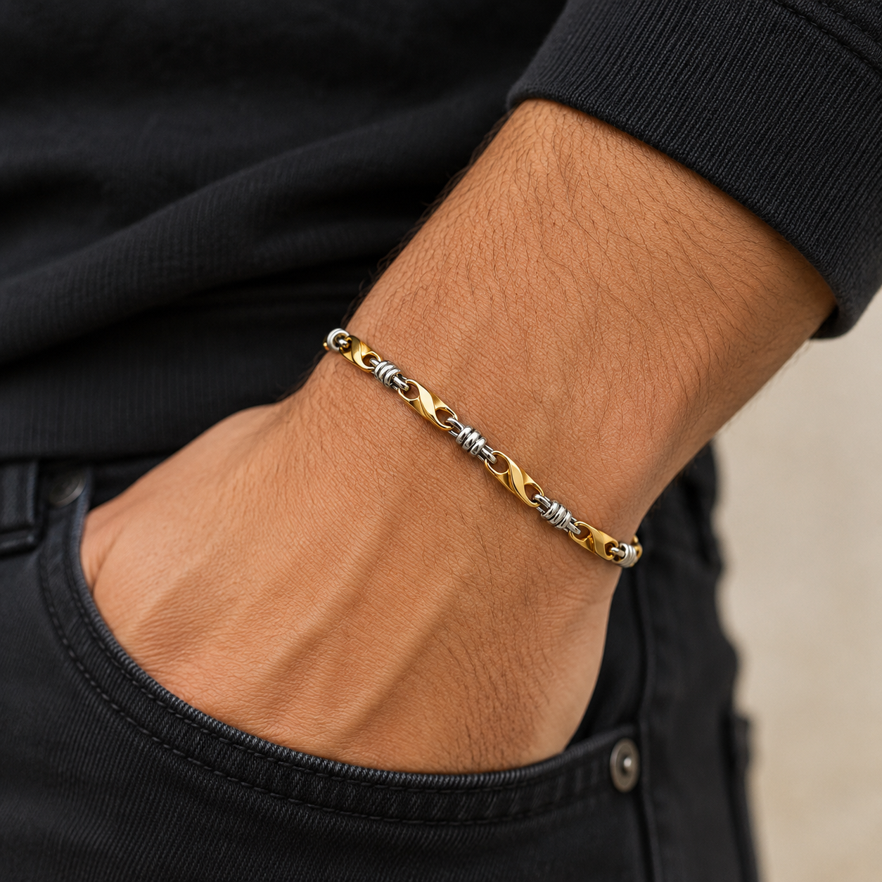 Bracciale bi-colore in oro 18k