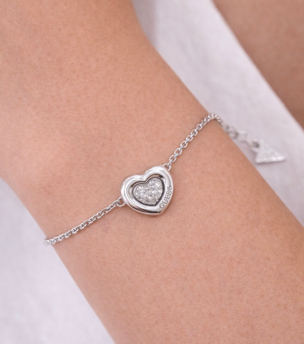 Guess Bracciale Heart Pavè JUBB05461JWRH