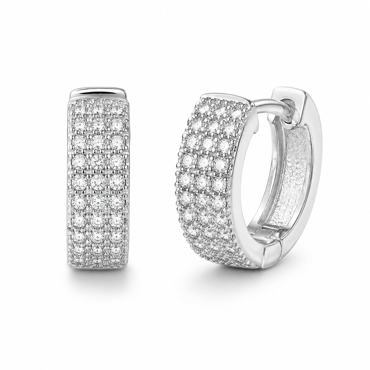 Orecchini a Cerchio Pavè in Argento 925 GROA03
