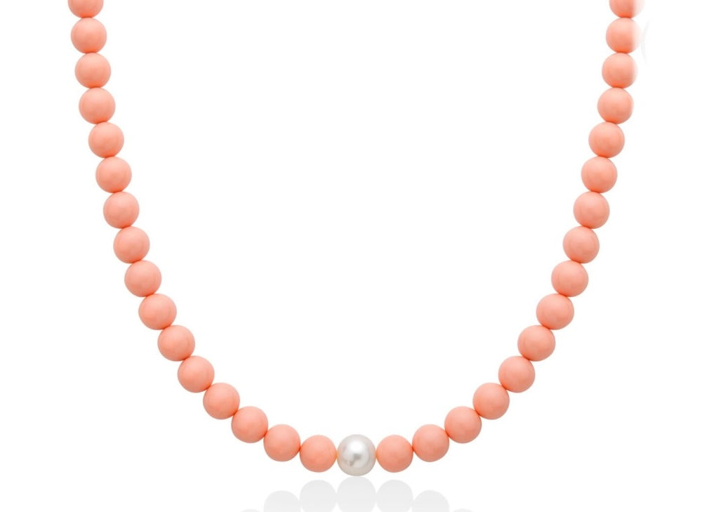 Miluna Collana Pasta di Corallo e Perla PCL4821