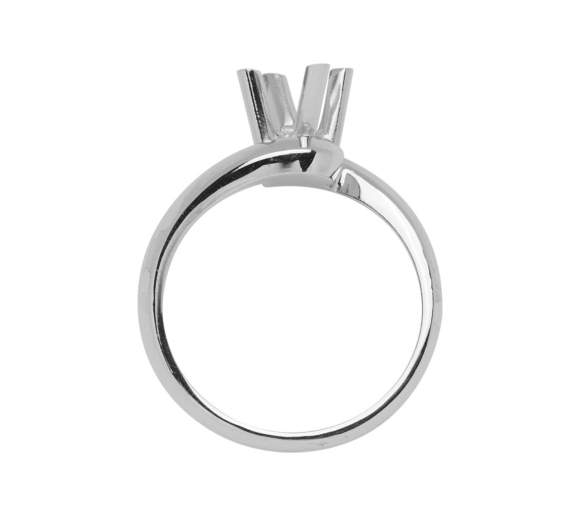 Anello Solitario Contrariè 4 Griffe Tonde