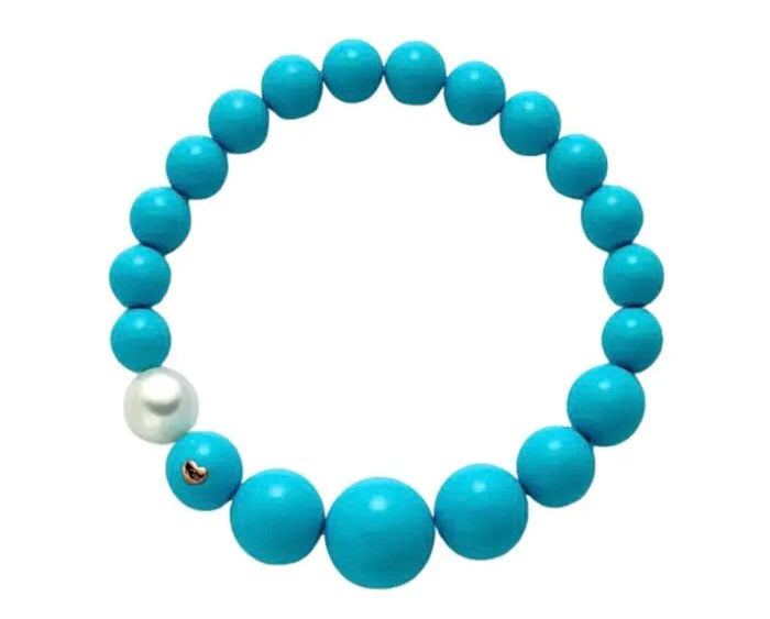 Miluna Bracciale Con Sfere di Turchese e Perla PBR1797V