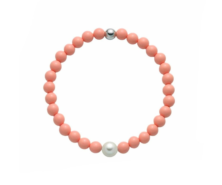 Miluna Bracciale Pasta Corallo Rosa e Perla PBR3207