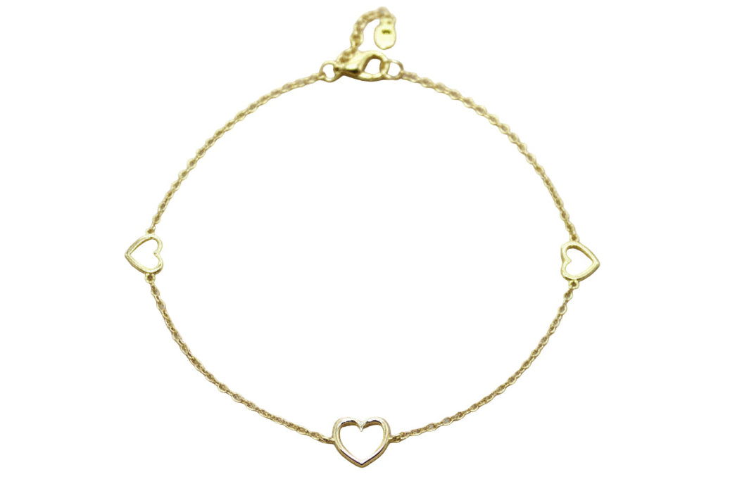 Bracciale Cuori in Oro Giallo 18K